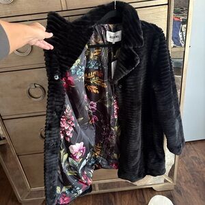 Jason Wu Black faux fur coat, size L, new